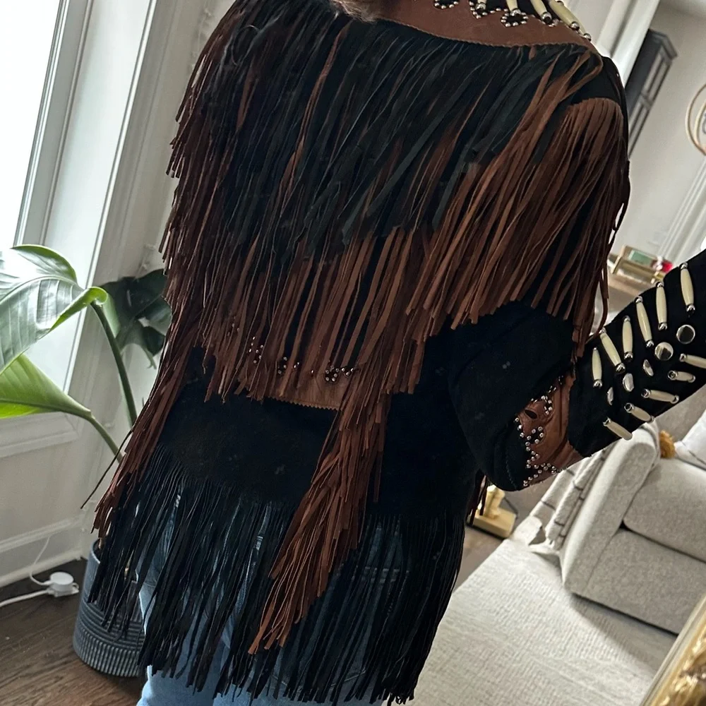 Leather Gallery Fringe Western Jacket Size Medium - Picture 6 of 7